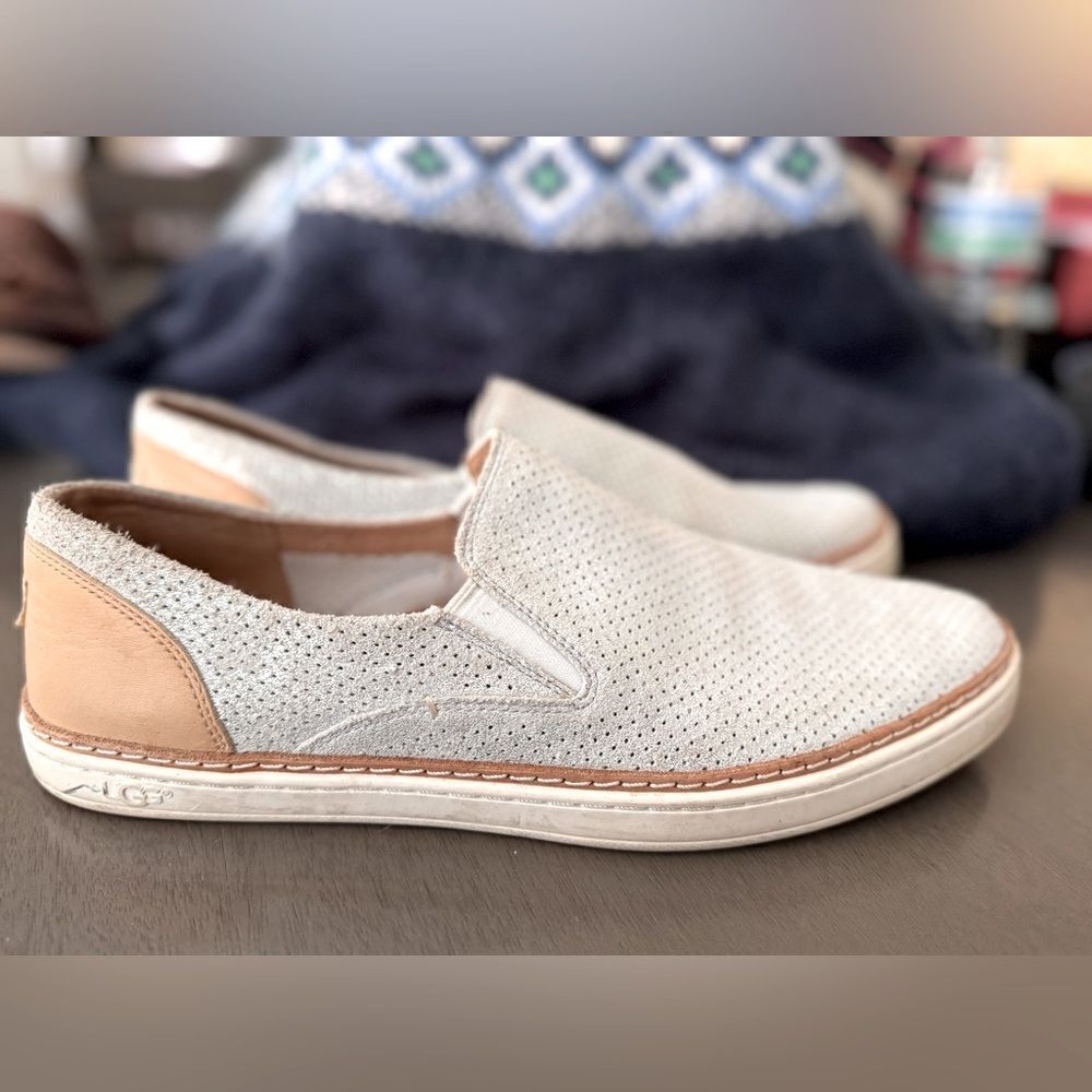 UGG Silver Adley Perf Slip-On Shoes SIZE 10